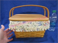 2002 longaberger sewing notions basket & 2 liners