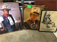 JOHN WAYNE CLOCK, PICTURE AND BUM PICTURE