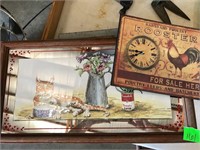 ROOSTER CLOCK AND CAMPBELLS WALL DECOR