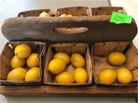 VINTAGE STRAWBERRY CRATE AND DECORATIVE LEMONS