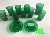 SET OF 11 GREEN OATMEAL