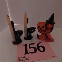 VINTAGE HALLOWEEN WITCH TREAT HOLDER AND 2