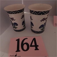 PAIR OF UNUSUAL POTTERY TUMBLERS