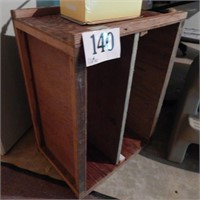 OLD WOOD SHIPPING CRATE MODIFIED WITH SHELF