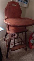VINTAGE SOLID WOOD BABY HIGH CHAIR (FOR