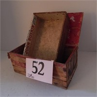 OLD DOUBLE SHAPE WINE SPRAYED CIGAR BOX 4X9X6