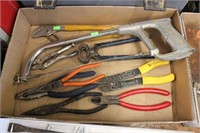 Hack saw and pliers