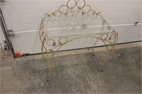 Glass top wire table