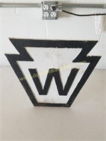 W Whistle Railroad Pole Sign Cast Iron