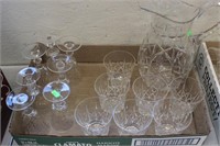 Water pitcher and glasses, cross and olive pattern