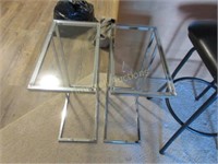 Two glass top tables
