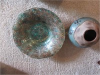 Large bowl and pottery vase