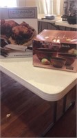 New in box mixing bowls and cutting board set