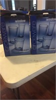 Two new in box blue 18 piece entertaining set