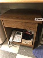 SMALL END TABLE - PHONE - PORT. CASSETTE PLAYER