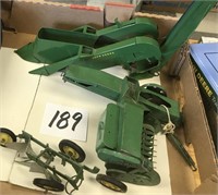 3 OLD JOHN DEERE IMPLEMENTS TOYS