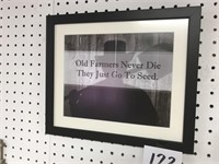 "OLD FARMERS" FRAMED PICTURE