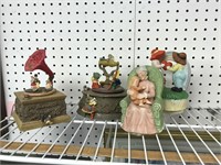 4 FIGURAL MUSIC BOXES