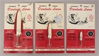 3 Sizes - Lou Eppinger Dardevle Fishing Lures Card
