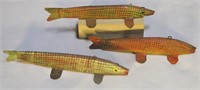 3 Vintage 8" Collectible Ice Fishing Decoys