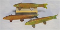 3 Vintage 8" Collectible Ice Fishing Decoys