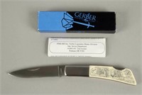 Gerber "Silver Knight" Etched Knife