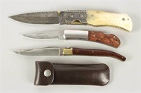 2 Damascus & Laguiole Pocket Knives