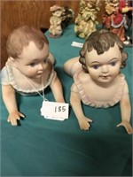 1940'S PORCELAIN PIANO BABY- TIMES TWO