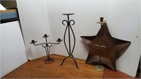 Metal Candle Holders & Star