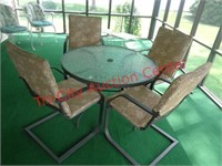 Glass top patio table & 4 chairs w/ removable