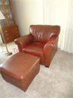Natuzzi leather chair & ottoman