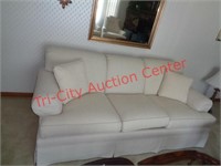 Ethan Allen white 3 cushion sofa couch - NICE!