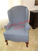 Blue floral high back sitting chair