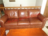 Natuzzi 3 cushion leather sofa couch