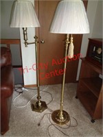 2 brass floor lamps