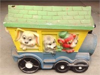 Vintage plastic blow mold train toy box