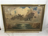Signed Oil on Canvas Painting of Maryland Wetland