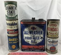 Collection of Vintage Oil Cans