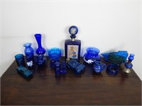 Lot of Blue Glassware