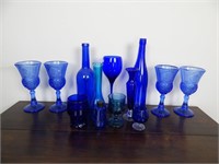 Grouping of Blue Glassware