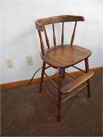 Antique Woodne Childs High Chair