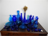 Large lot of Blue Glassware