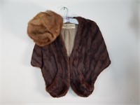 Vintage Fur Coat, Stole & Hat