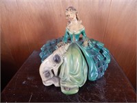 Large Vintage Chalkware Seated Women