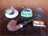 Antique Tobacco Lot Pipes & Ash Trays