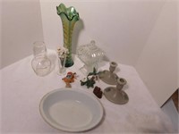 Misc Lot-Vase, Glassware, Candleholders, Decor