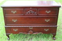 CLEAN MAHOGANY CHIPPENDALE STYLE CEDAR CHEST,
