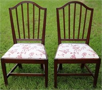 PR OF LATE 18TH C. HEPPLEWHITE SIDE CHAIRS W/