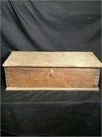 Antique Oak Carpenters Tool Box W/contents