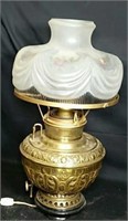 Antique Juno Lamp With Frosted Glass Shade